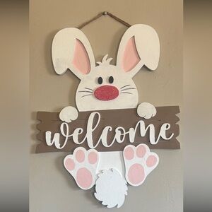 Spring and Easter welcome sign/door hanger